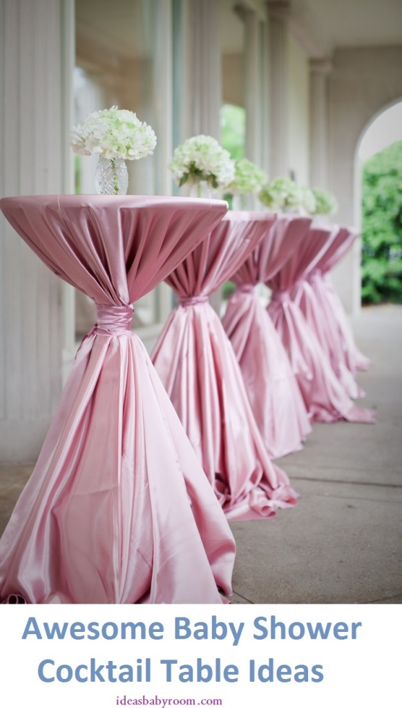 pink baby shower cocktail table