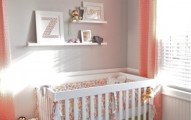 coral & grey baby room... This is pretty much the color theme I'm going with. It will be Greg and pale green for a boy