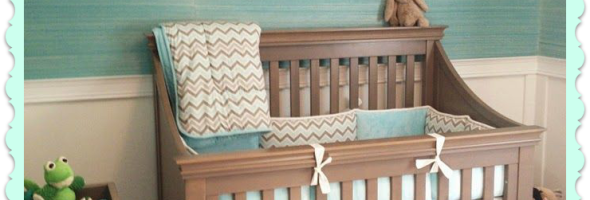 reat crib with storage beneath. And gorgeous grasscloth wallpaper. House of Turquoise- Coastal Inspired Nursery
